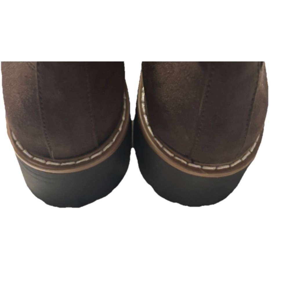 NEW Kensie Kayla Women's Chelsea Faux Brown Suede Boots Size 8 - Picture 4 of 8